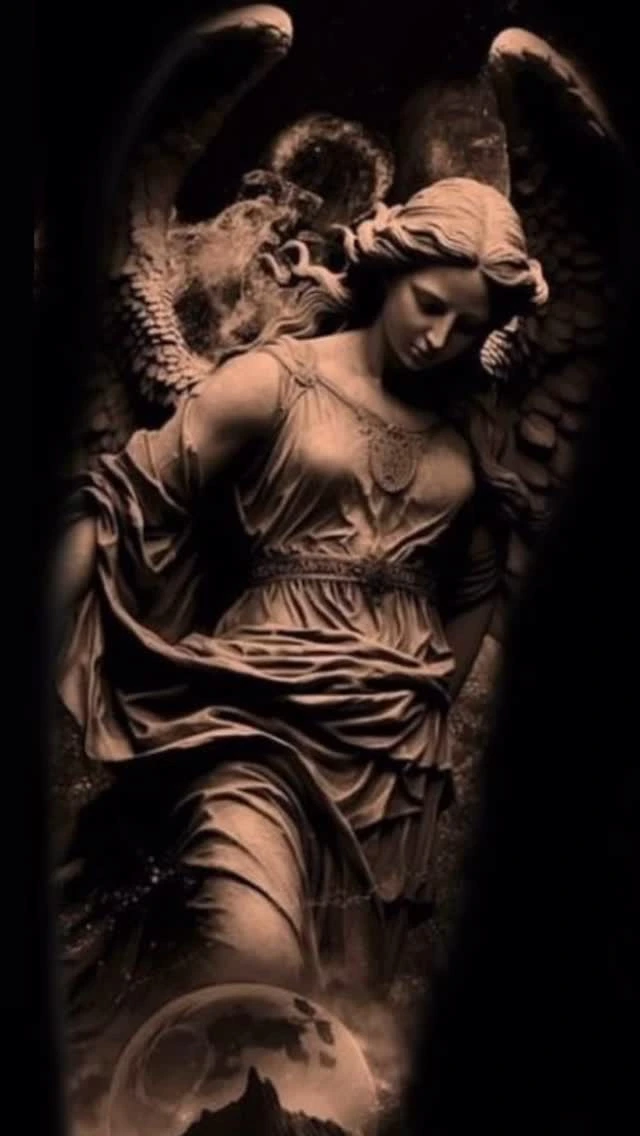 stone angel statue concept, religious iconography