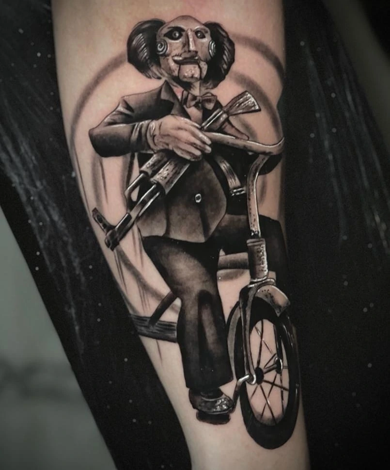 Jigsaw doll on tricycle (Saw)